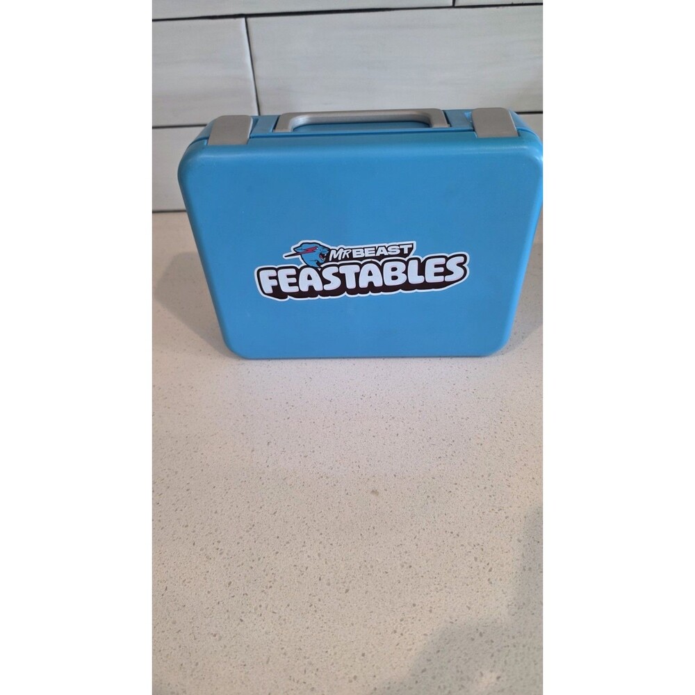 Mr. Beast Feastables Blue Plastic Lunch Box Dishwasher, Microwave, Freezer Safe